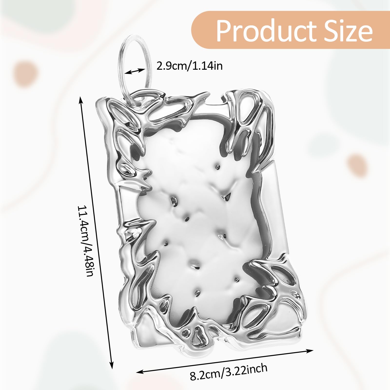Electroplated Plastic Photocard Holder Keychain - Silver Plating Photo Display Frame for Kpop Collectibles, Student ID Cards & Office Supplies | Perfect for Tabletop Decor, Gift Giving & Organizing Stationery