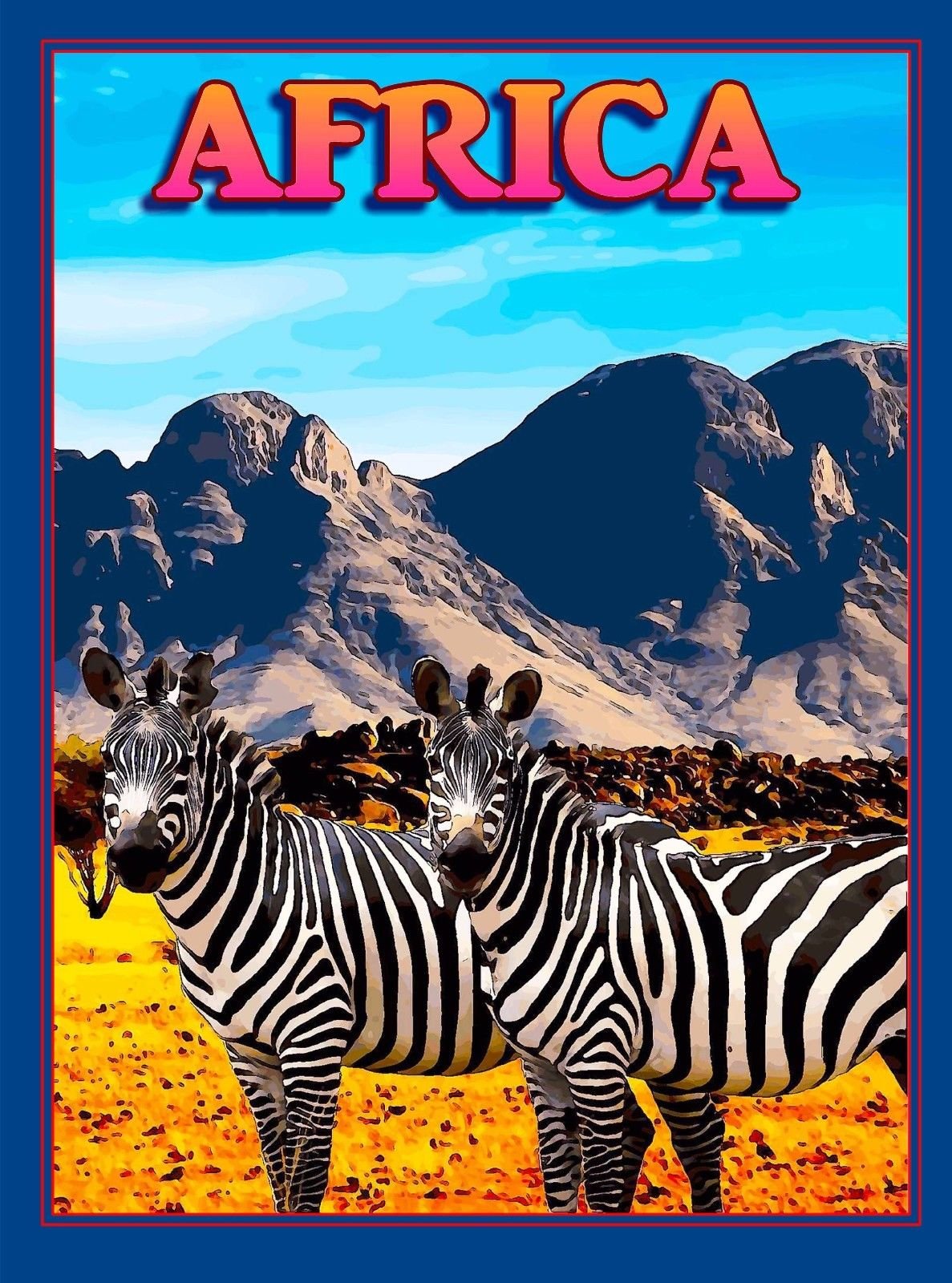 African Zebra Kenya Travel Art Fridge Magnet - Unique Safari Souvenir & Home Decor for Kitchen, Office, or Gifts