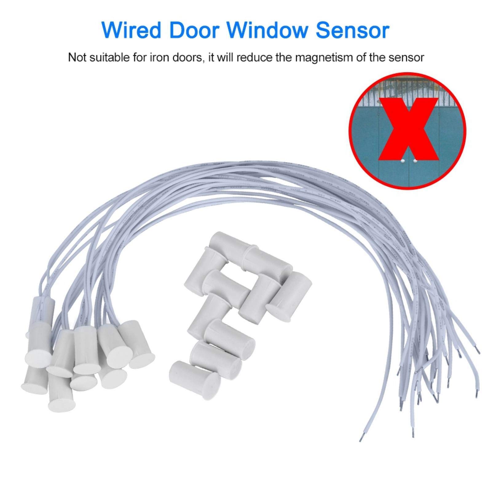 10-Pack Recessed Wired Door Window Sensor Alarm - Magnetic Security Switch for Home & Office Security Systems | DIY Installation, Smart Home Integration, Burglar Protection