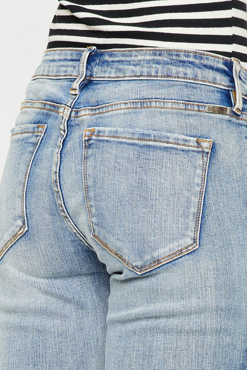Clarie Mid Rise Boyfriend Jeans for Women - Comfortable Stretch Denim Pants with Relaxed Fit - Perfect for Casual Wear, Weekend Outfits and Everyday Fashion