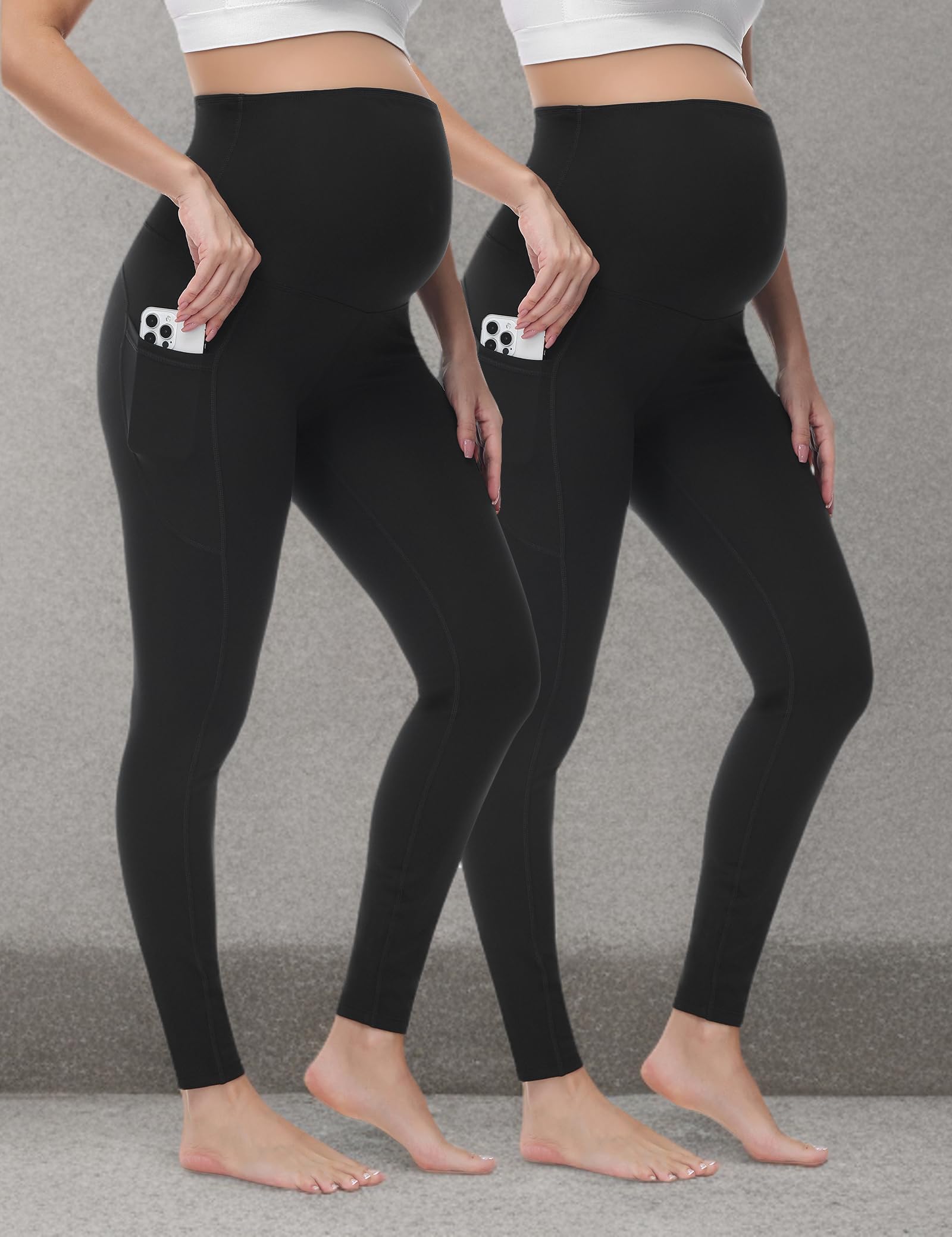 HOFISH Women's Maternity Leggings - Over The Belly Soft Stretchy Yoga Pants for Pregnancy, Non-See-Through Workout & Everyday Wear - Perfect for Prenatal Exercise, Yoga, and Comfortable Daily Use