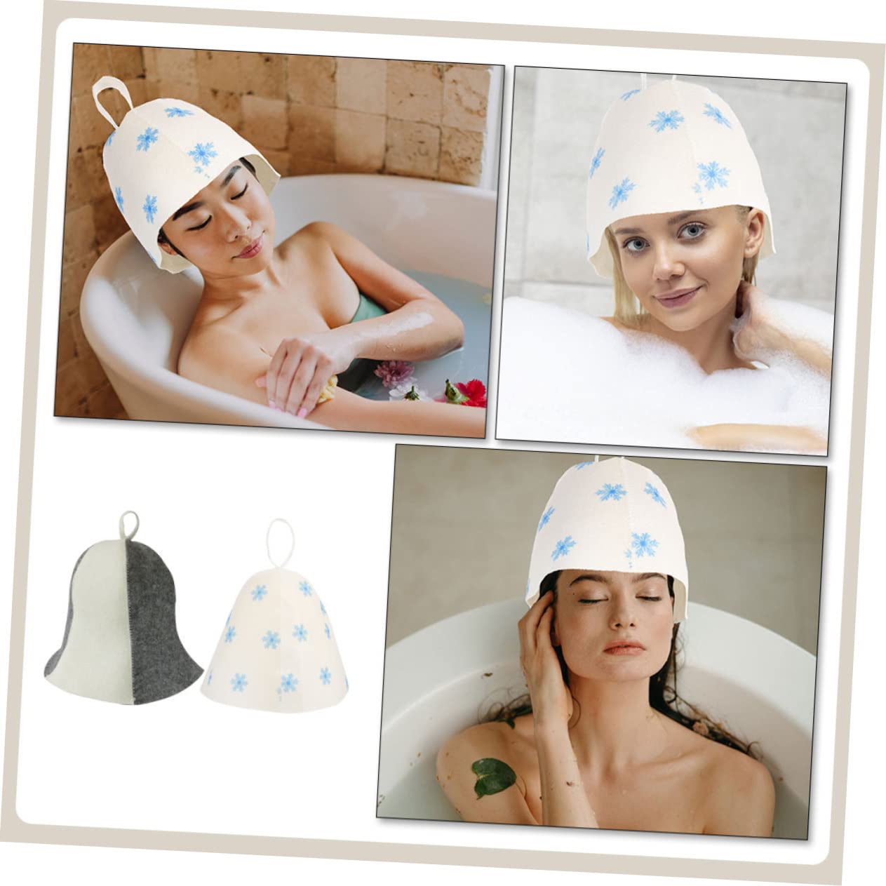 Yardwe 4-Pack Breathable Felt Sauna Hats for Men & Women - Lightweight Steam Spa Accessories, Fashionable Sauna Bath & Shower Hat - Perfect for Sauna Sessions, Spa Treatments, and Hair Protection