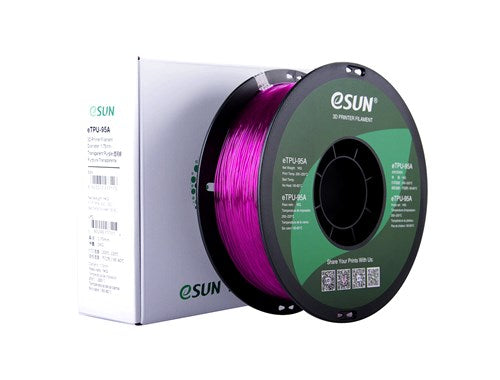 eSUN eTPU 95A 3D Printer Filament 1.75mm 1kg Spool - Flexible TPU Filament for Cosplay, Phone Cases & Shock Absorbing Parts - Multiple Color Options