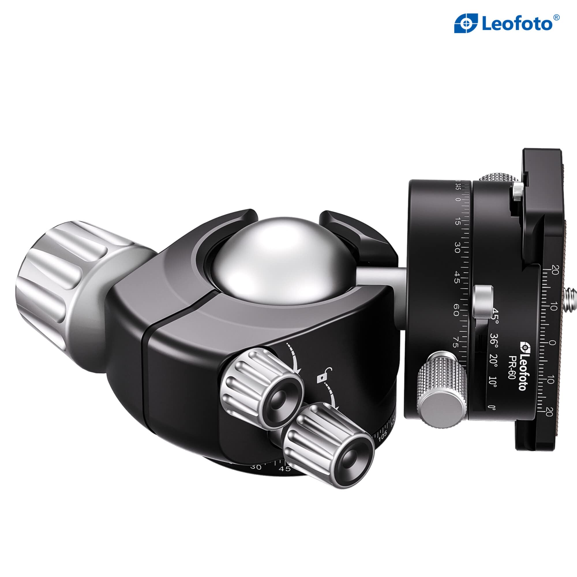 Leofoto LH-40PR Professional Tripod Ball Head with Double Panoramic Plate & Locking Function - Perfect for DSLR Cameras, Landscape Photography and Outdoor Shooting