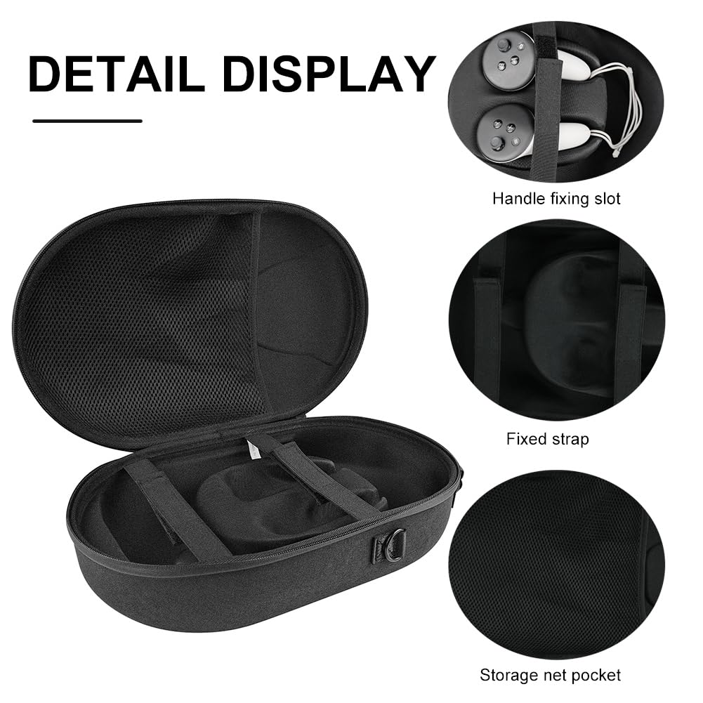 Junerain EVA Travel Storage Case for Meta Quest 3 VR Headset - Adjustable Shoulder Strap, Shockproof & Scratch-Resistant Protective Cover - Perfect for Travel, Gaming, and VR Headset Protection