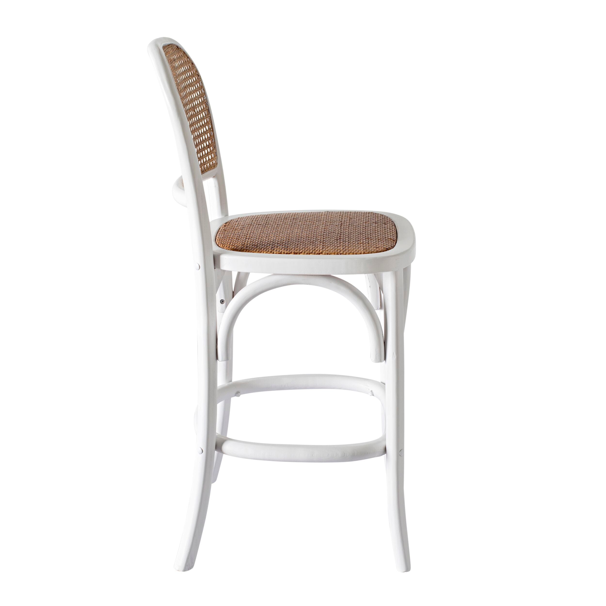Premium White Bastion Bar Stool - Modern Kitchen Island & Home Bar Seating - Durable & Comfortable Counter Height Stool for Dining & Entertaining