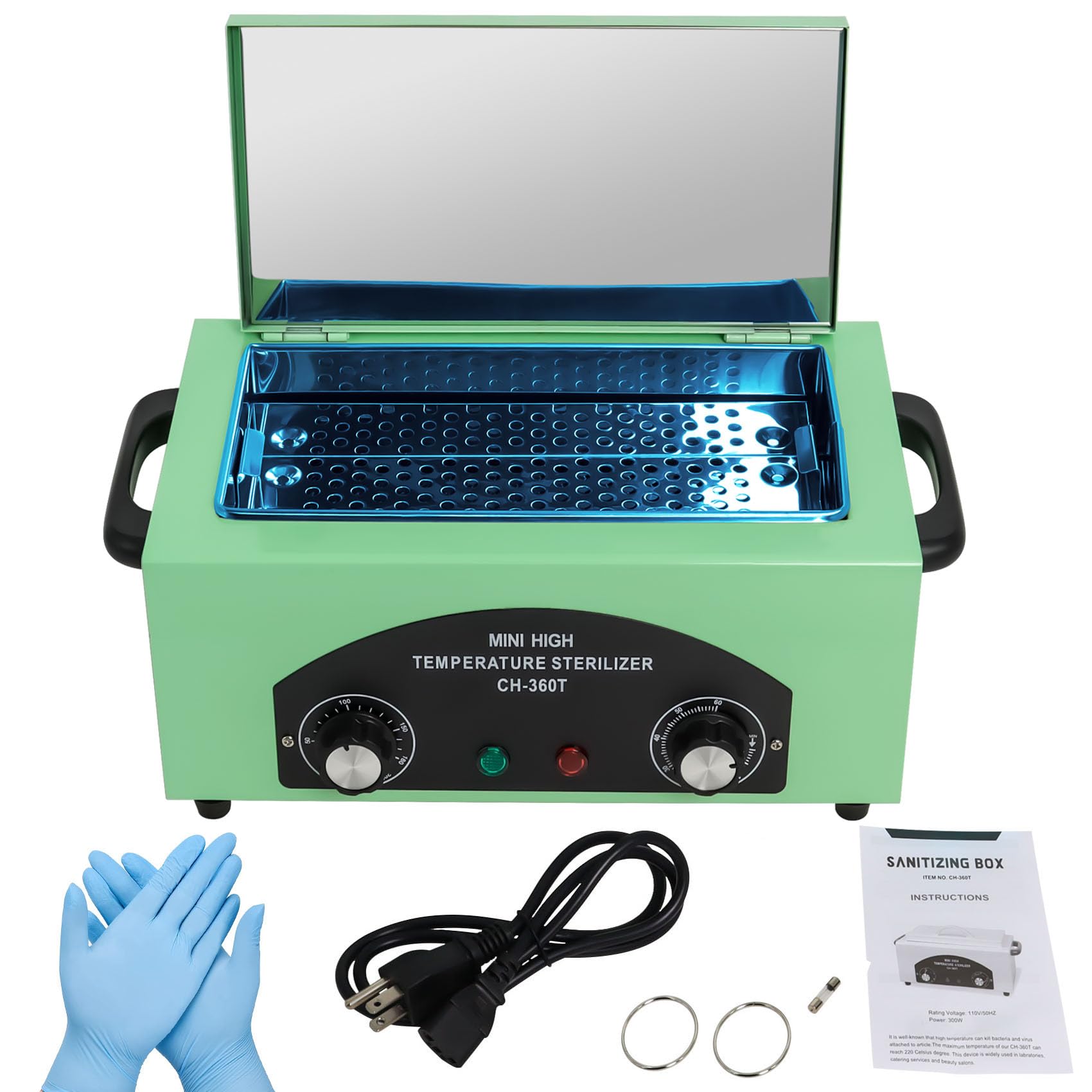 1.5L High-Temperature Metal Cleaning Box with Timer - Professional Manicure Pedicure Tool for Salon & SPA | Barber Equipment with Handle | Perfect for Nail, Beauty & Hair Salons (Ideal for Sanitizing Tools & Equipment)