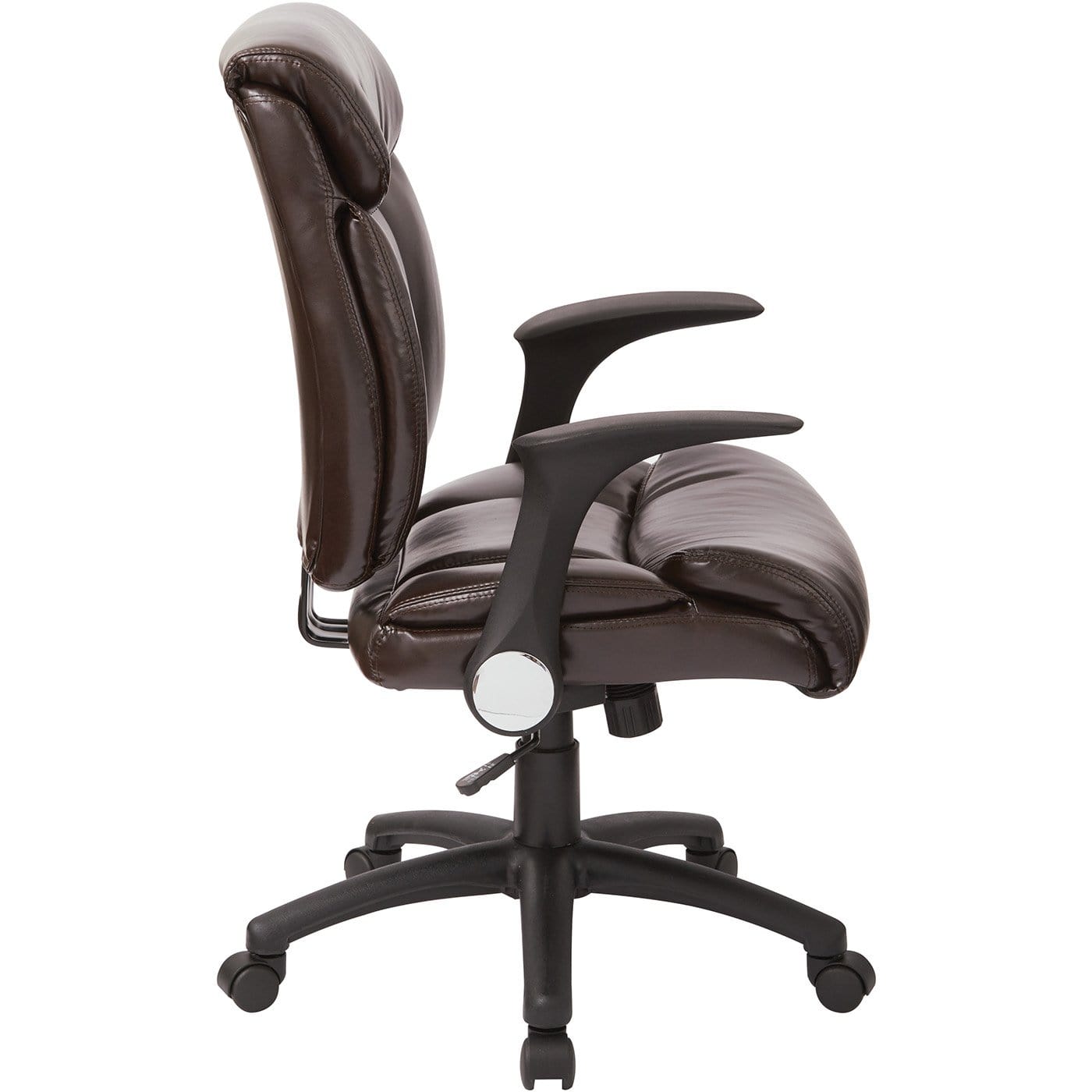Work Smart™ Faux Leather Executive Office Chair with Flip-Up Arms [FL89675] - Ergonomic Desk Chair for Home Office & Conference Rooms