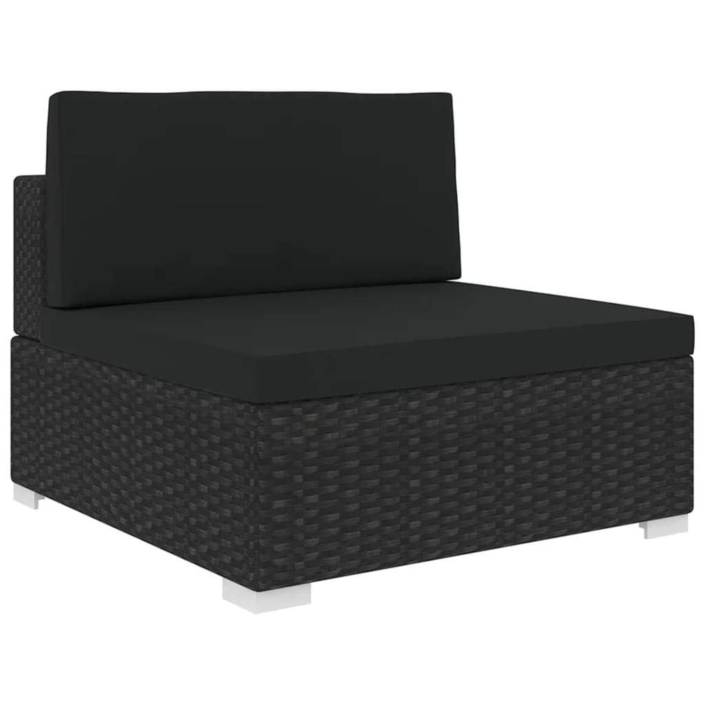Premium Outdoor Patio Furniture Set - 5-Piece Black Wicker Conversation Set with Cushions for Garden, Backyard, Poolside & Deck Relaxation