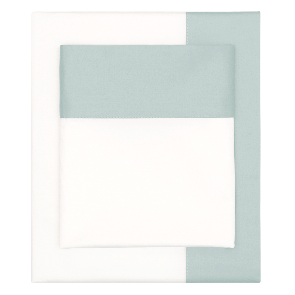 Premium Porcelain Green Border Sheet Set - Soft & Breathable 100% Cotton Bedding - Perfect for Master Bedroom, Guest Room & Airbnb Stays