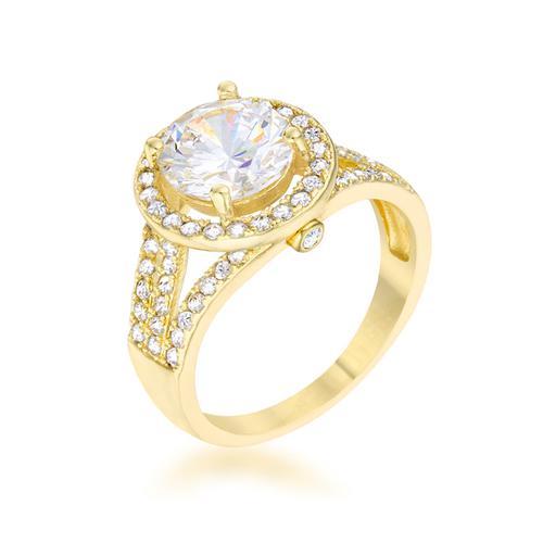 2.5ct CZ Solitaire Engagement Ring in 14k Gold - Classic Elegant Wedding Band for Women, Perfect for Proposals, Anniversaries & Special Occasions