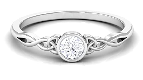 1/4 CT Diamond Solitaire Promise Ring - 14K Solid Gold April Birthstone Ring for Women - Perfect for Anniversaries, Engagements & Special Occasions