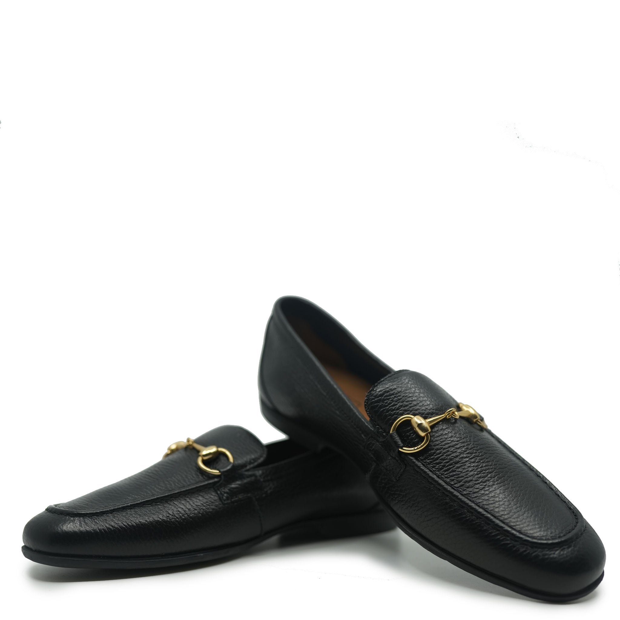 **Men's Atlanta Moccasin Black Pebbled Buckle Yacht Loafers – Classic Boat Shoes for Casual & Business Wear**