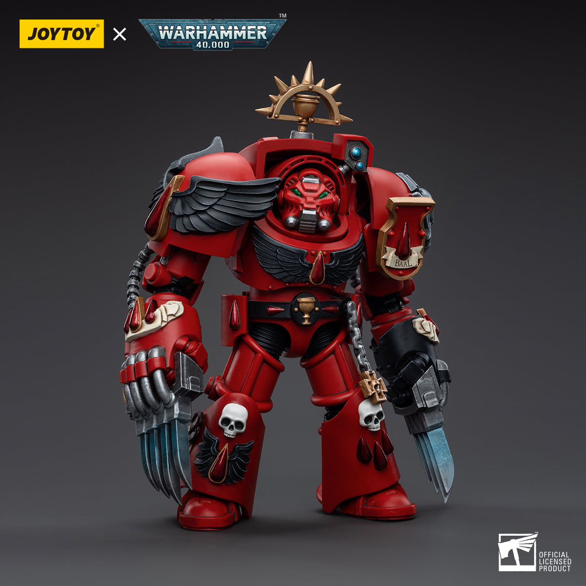 JOYTOY 1/18 Scale Warhammer 40K Blood Angels Assault Terminators Action Figure Set (3-Pack) - Collectible Miniatures for Tabletop Gaming & Display