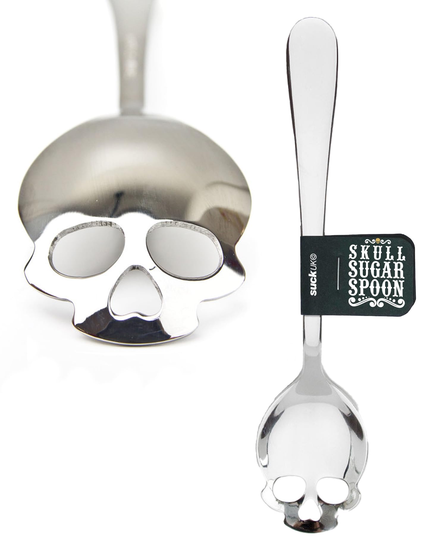 Stainless Steel Gothic Skull Tea & Coffee Spoon - Unique Spooky Home Decor, Mini Kitchen Utensil for Goth Gifts - Perfect for Halloween Parties, Dark Aesthetic Kitchens & Vampire-Themed Tea Time
