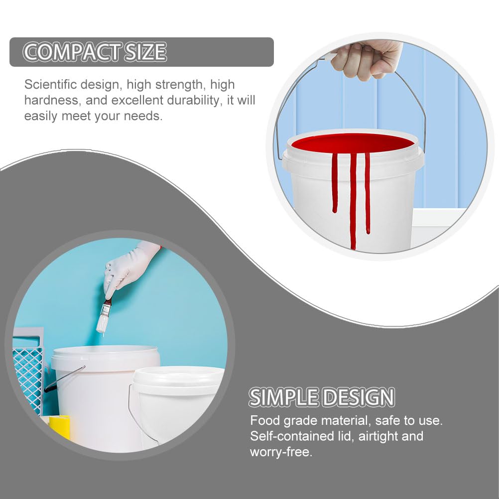 8L Plastic Paint Pail with Metal Handle - Airtight Seal Paint Bucket for Storage, Arts & Crafts, DIY Projects - Perfect for Home Painting, Workshop Use, and Hobby Supplies