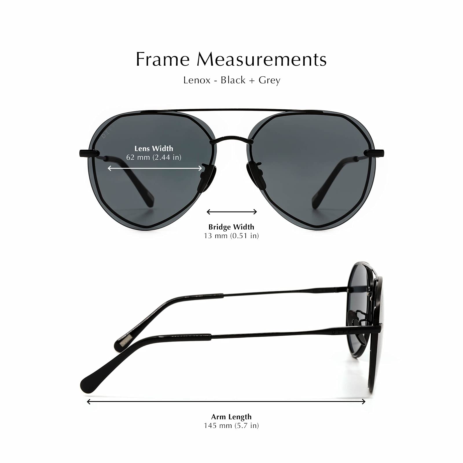 DIFF Lenox Polarized Designer Oversized Aviator Sunglasses for Women - UV400 Protection, Gold Stainless Steel Frames - Perfect for Driving, Beach & Outdoor Activities