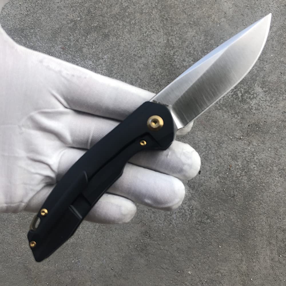 KANSEPT Mini Accipiter Pocket Knife - CPM-S35VN Steel, 6.73in Front Flipper Design with 2.95in Drop Point Blade, Copper & Titanium Handle - Perfect for Camping, Hunting & Everyday Carry (EDC) Tactical Use | Model K2007A3