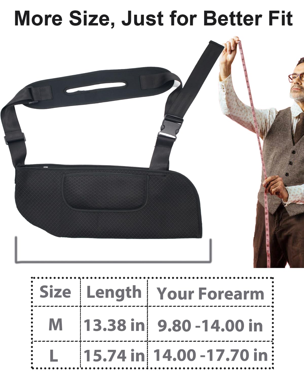 Upgraded Arm Sling with Comfort Straps & Convenient Pocket - Shoulder Immobilizer for Injuries & Fractures (Medium) - Ideal for Shoulder Pain, Elbow/Wrist Support & Rotator Cuff Recovery - Perfect for Post-Surgery, Sports Injuries & Daily Mobility