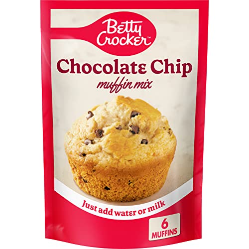 Betty Crocker Chocolate Chip Muffin Mix - 6.5 oz (Pack of 9) | Easy Homemade Muffin Baking Mix for Breakfast, Snacks & Parties | Gluten-Free Dessert Option