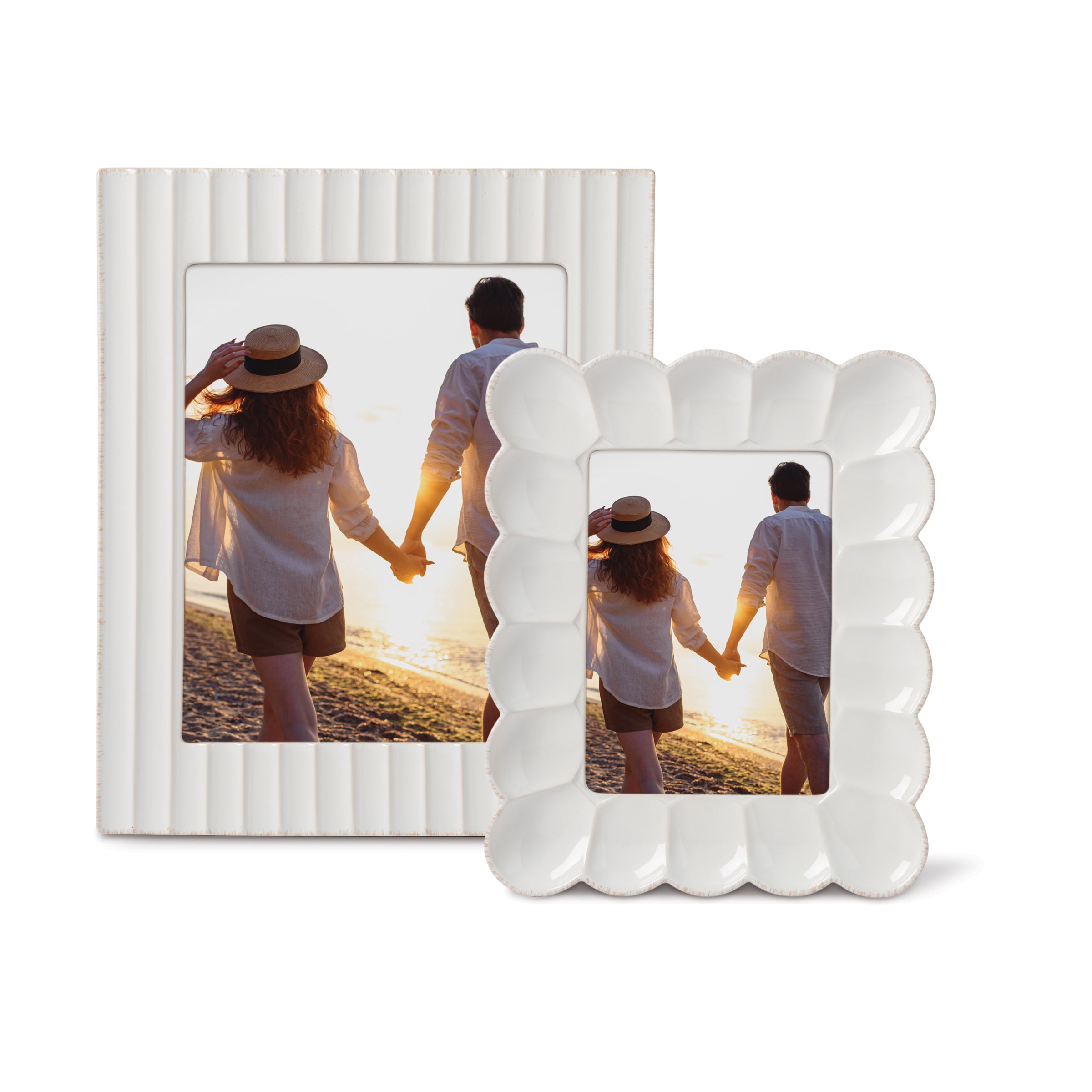 French Perle Scallop 8x10 Picture Frame - Elegant Wall Decor for Photos, Artwork & Memories - Perfect for Living Room, Bedroom & Office Display