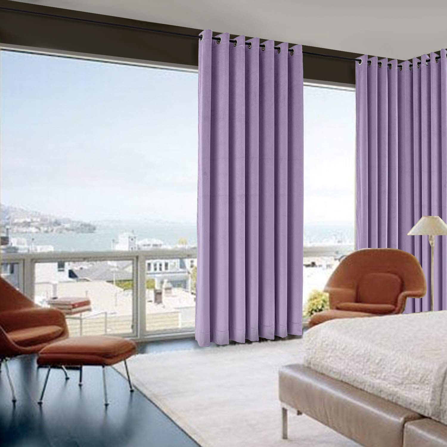Premium Blackout Curtains - Velvet Thermal Insulated Grommet Window Drapes for Bedroom & Living Room - Extra Wide Room Darkening Curtain Panel (84x120 Inches, 1 Panel) - Blocks Light & Noise, Energy Efficient for Better Sleep & Privacy