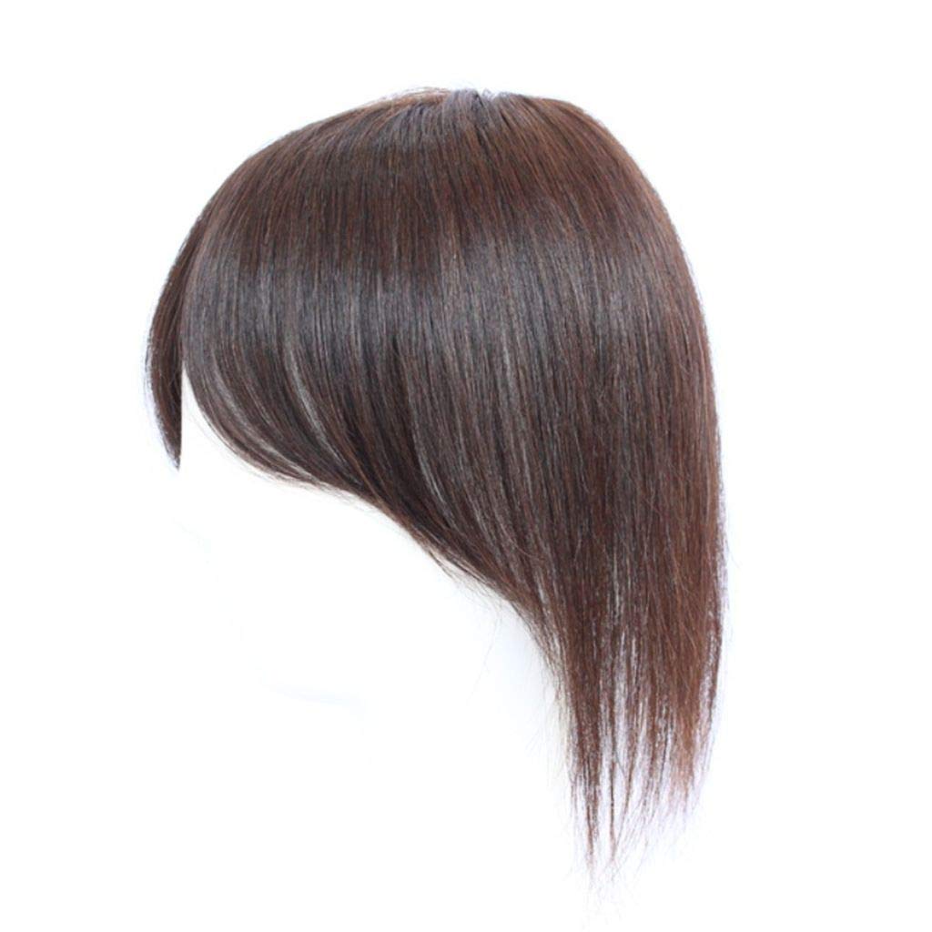 Clip On Mono Human Hair Topper with Bangs - 14
