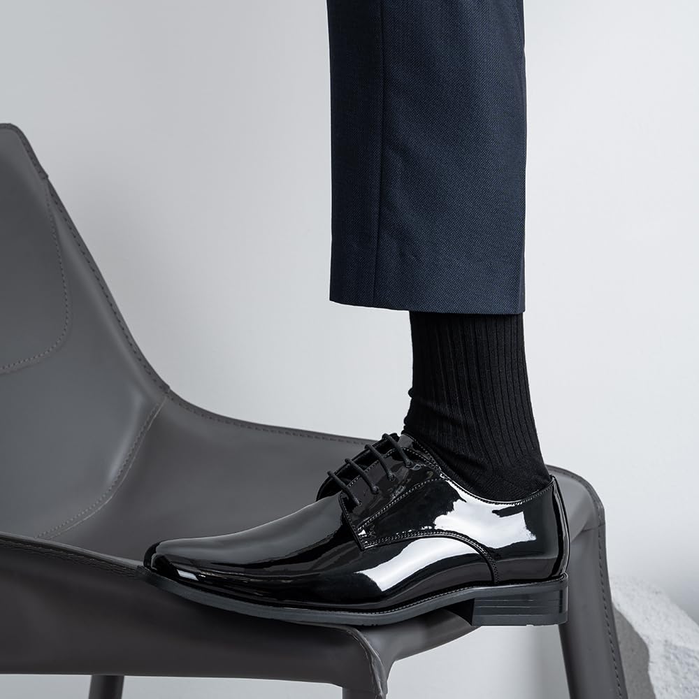 Jousen Men's Formal Business Oxford Dress Shoes - Classic Tuxedo Shoes for Weddings, Office & Special Occasions