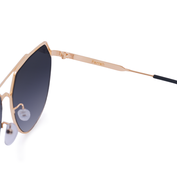 Farrah Midnight Square Aviator Sunglasses for Women - Polarized UV Protection - Classic Retro Style for Driving, Beach & Outdoor Activities
