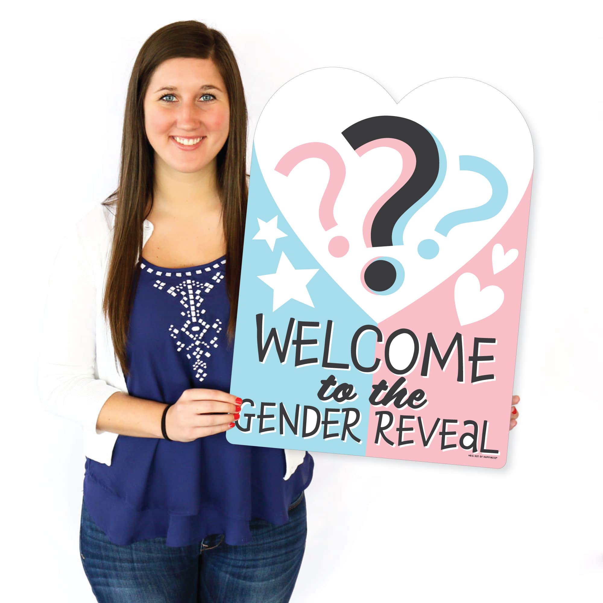 Big Dot of Happiness Baby Gender Reveal Party Decorations - Team Boy or Girl Welcome Yard Sign for Gender Reveal Parties, Baby Showers & Nursery Decor