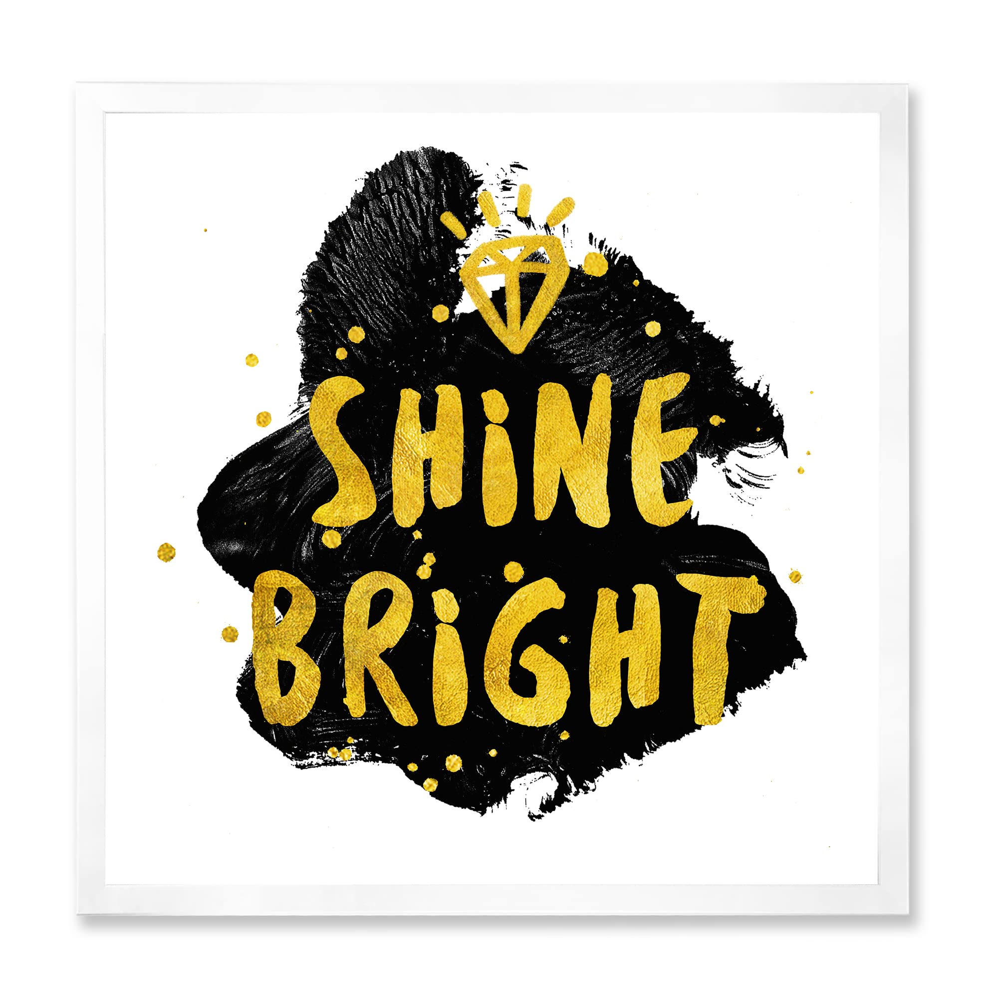 DesignQ Shine Bright Glam Framed Wall Art - Elegant Home Decor for Living Room, Bedroom & Office - Perfect for Modern Interior Design & Gift Giving