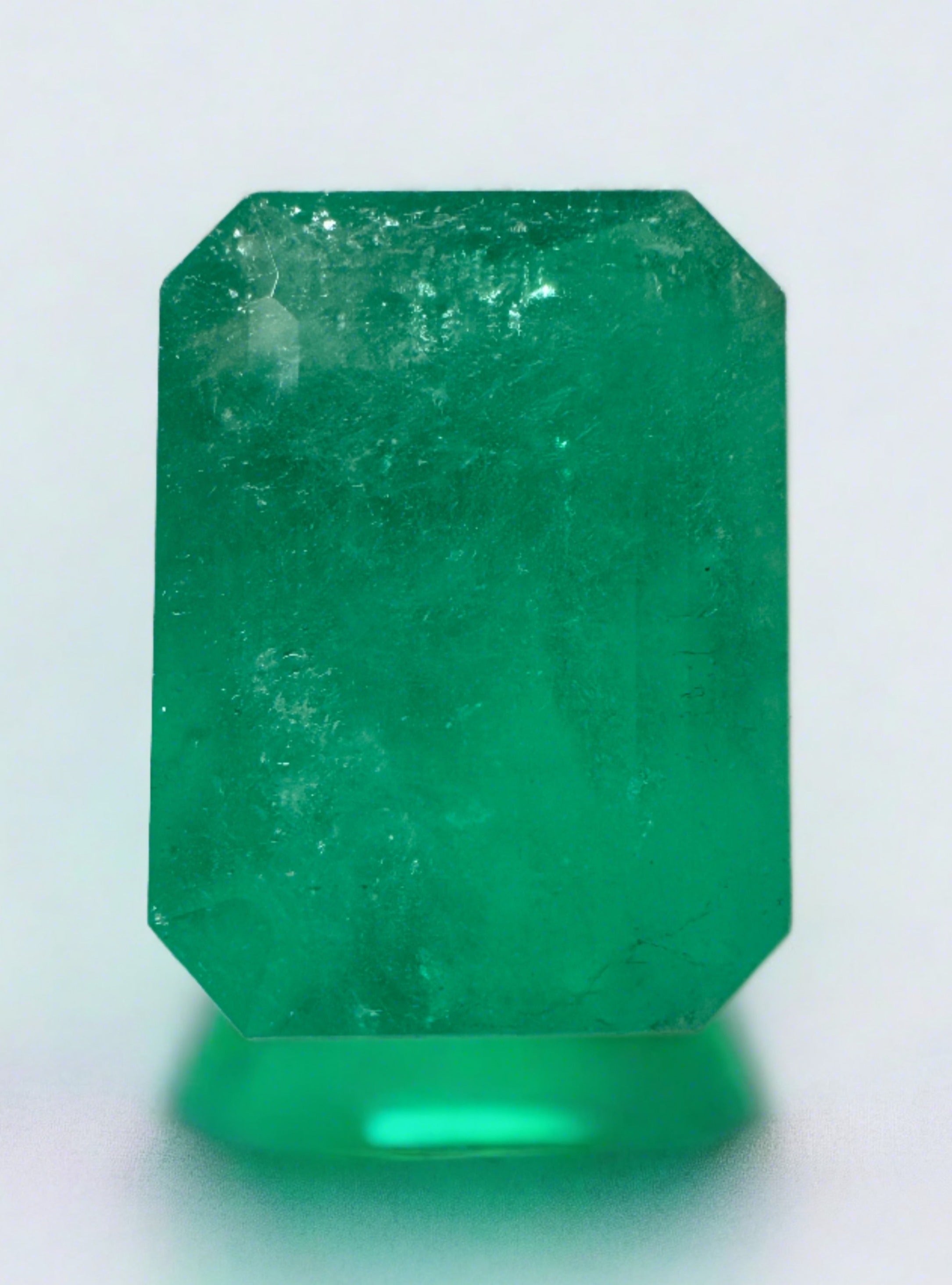 10.03 Carat Natural Colombian Emerald Loose Gemstone - 15.5x12mm Emerald Cut for Jewelry Making, Engagement Rings & Luxury Gifts