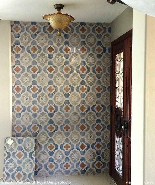 Chez Ali Moroccan Wall Stencil - Authentic Handmade Moroccan Design for Home Decor, DIY Wall Art, and Interior Painting | Perfect for Living Rooms, Bedrooms, and Accent Walls