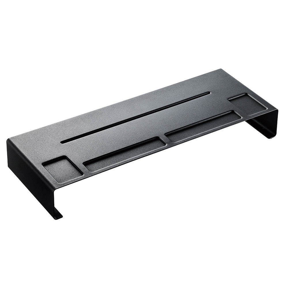 YAMAZAKI Black Monitor Stand Riser with Storage Shelf - Ergonomic Computer Desk Organizer for Home Office, Gaming Setup, and Workspace Efficiency
