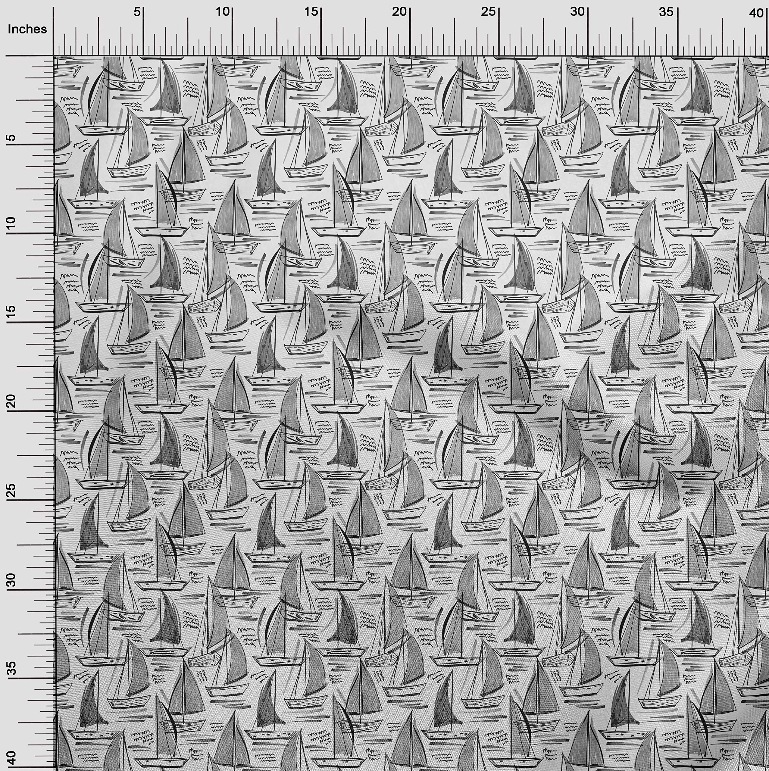 Premium 100% Cotton Cambric Gray Fabric - 42 Inch Wide for DIY Clothing, Beachwear & Boat Covers | Printed Sewing Supplies by The Yard | Perfect for Summer Dresses, Quilting & Home Decor Projects