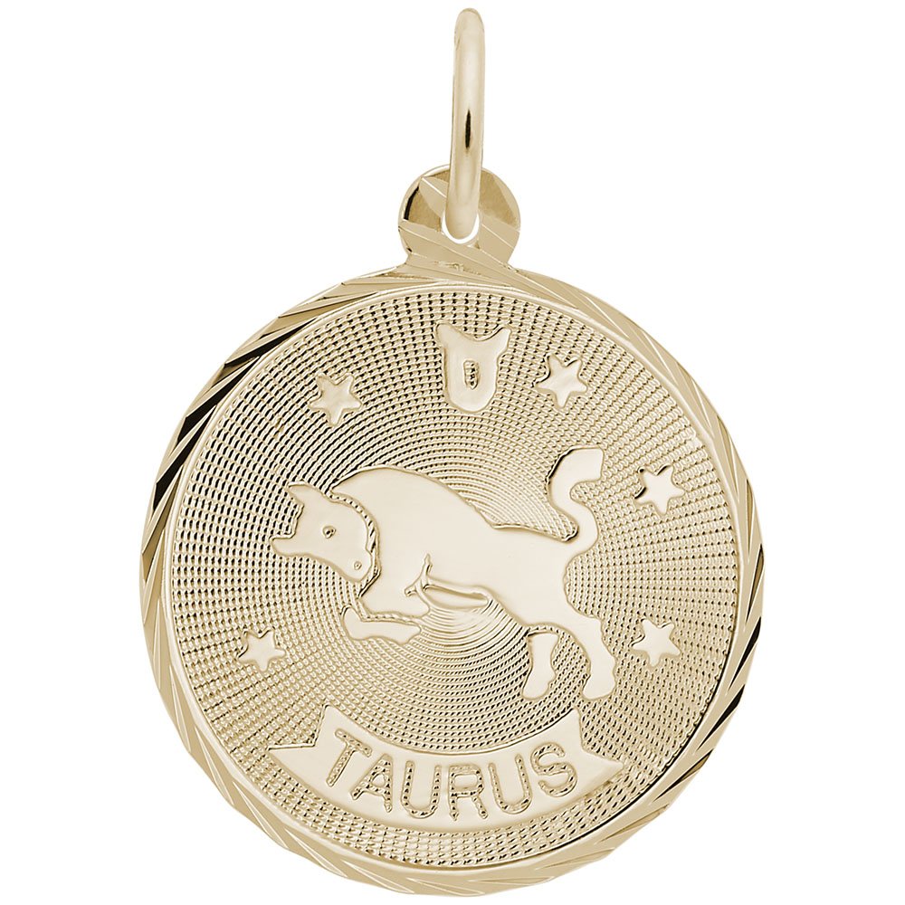 Rembrandt Taurus Zodiac Charm Pendant - 14K Gold or 925 Sterling Silver Necklace for Women - Perfect Birthday Gift & Daily Jewelry for Taurus Sign Lovers