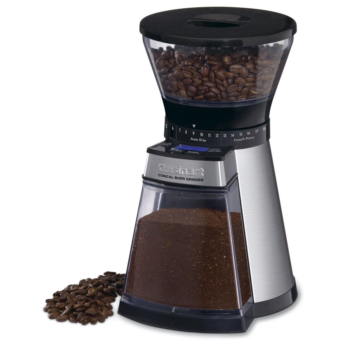 Cuisinart Premium Burr Coffee Grinder - Electric Conical Burr Mill for Espresso, French Press, Drip & Cold Brew - 18 Grind Settings, Stainless Steel - Perfect for Home & Office Use
