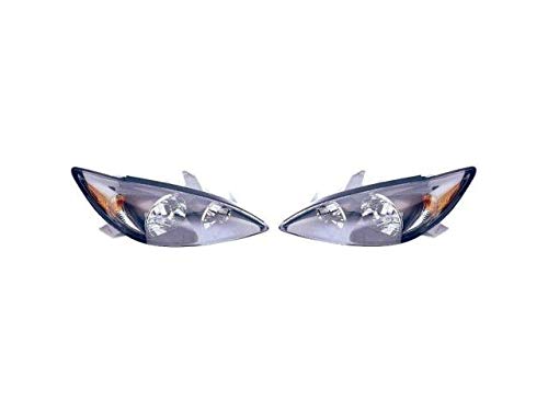 Toyota Camry SE Headlight Assembly Set of 2 (2002-2004 Model) - Black Trim Replacement Headlights - Perfect for Night Driving & Foggy Conditions
