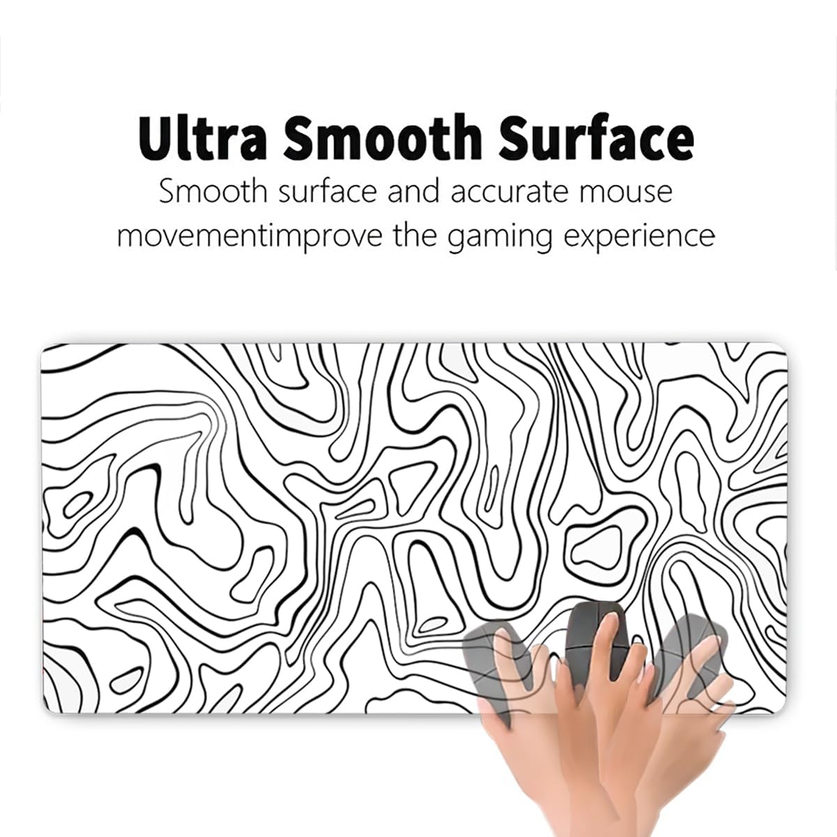 Premium XXL Gaming Mouse Pad with Non-Slip Rubber Base & Stitched Edges - Large Extended Keyboard and Mouse Desk Mat for PC, Laptop, Office & Gaming Setup (Black) - Perfect for Esports, Work from Home & Computer Workstations