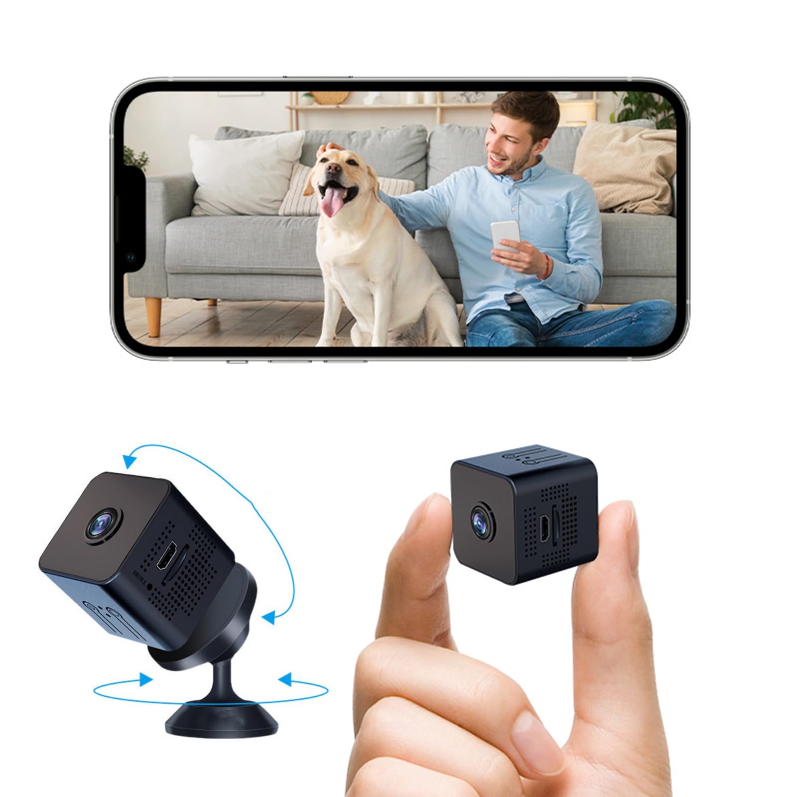 EvikOo 2023 Upgraded WiFi Hidden Spy Camera - 1080P HD Nanny Cam with Night Vision & Motion Detection | Indoor/Outdoor Home Security Surveillance | Perfect for Baby Monitoring, Office Security & Pet Watching