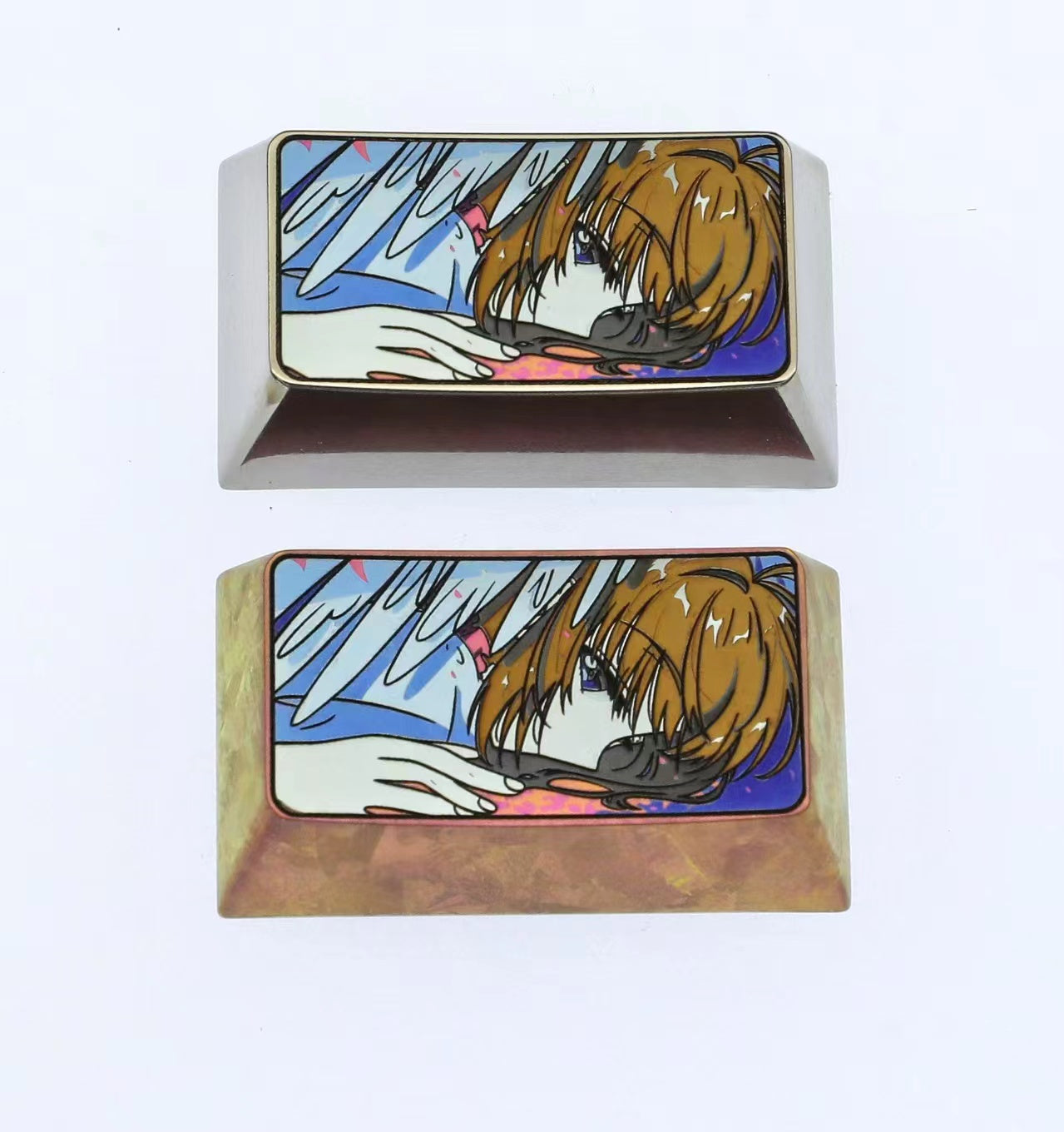 KINOMOTO SAKURA Anime Keycaps - 2U Titanium Alloy Custom Keycaps for Mechanical Keyboards, Durable Metal Decorative Keycaps for Gaming & Typing - Perfect for Anime Fans, PC Gamers & Keyboard Enthusiasts