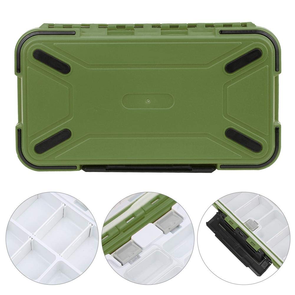 Waterproof Fishing Tackle Box - Bait & Lure Organizer with Hook Storage - Durable Green Container for Freshwater & Saltwater Fishing Trips