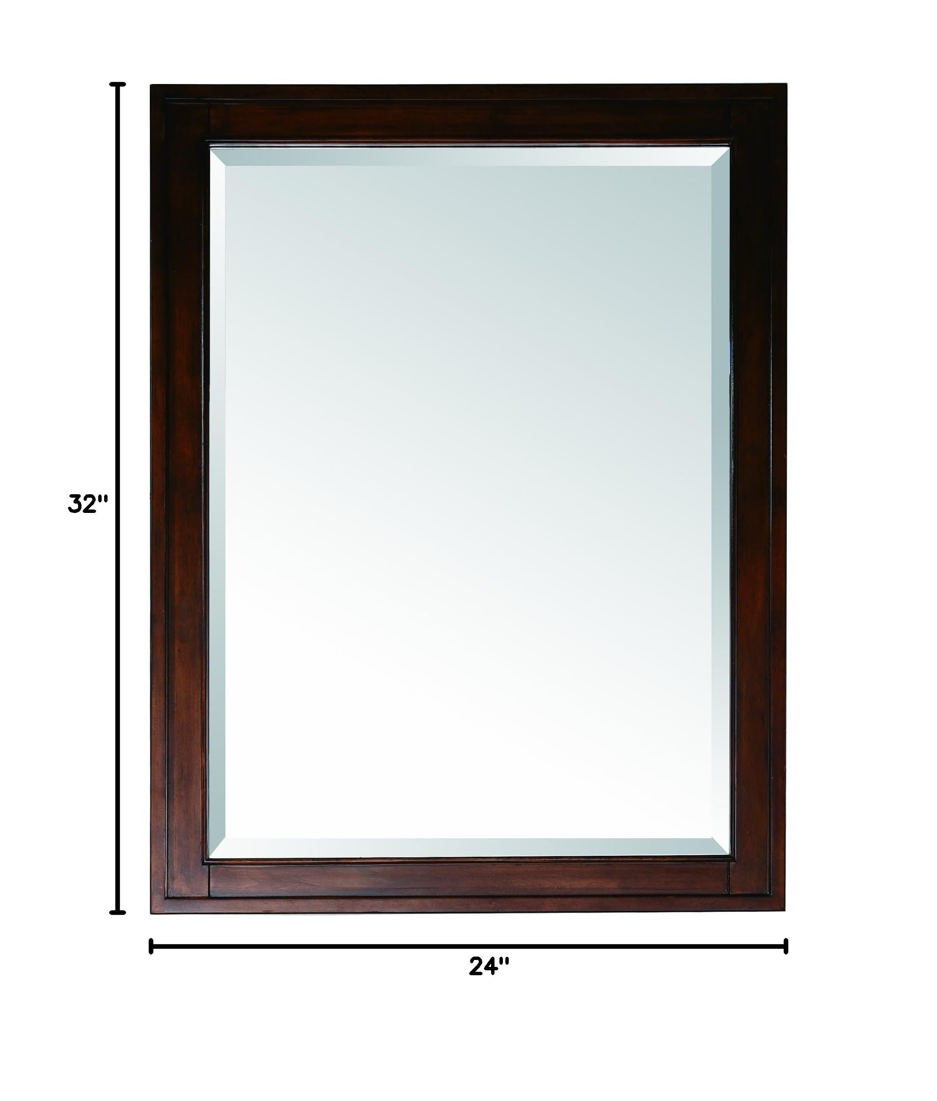 24 Inch Madison Wall Mirror in Tobacco Finish - Elegant Bathroom & Bedroom Decor for Home & Office