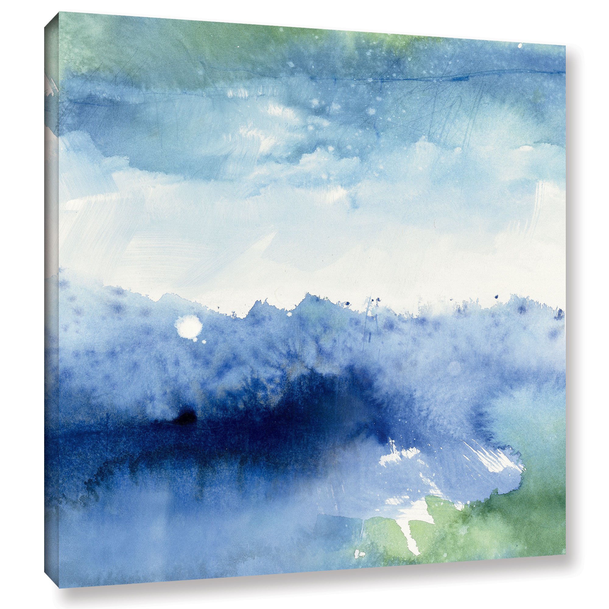Mike Schick 'Midnight At The Lake II' Gallery Wrapped Canvas Art Print - 18x18 Inches - Modern Wall Decor for Living Room, Bedroom & Office