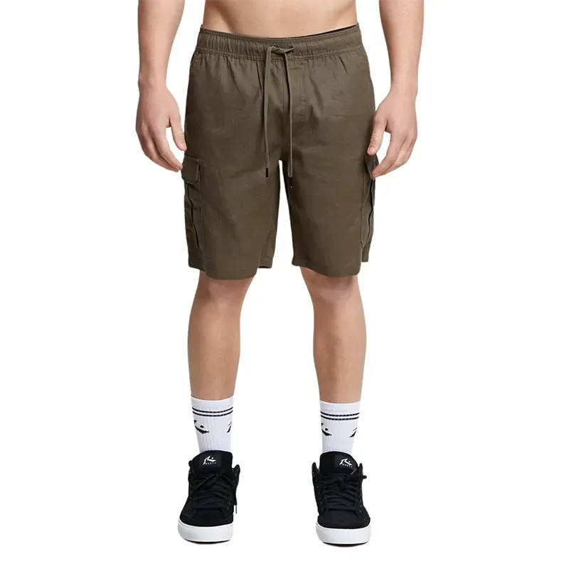 Bermuda Rusty Gorin Linen Shorts in Military Green - Casual Summer Wear for Men | Perfect for Beach, Travel & Outdoor Activities