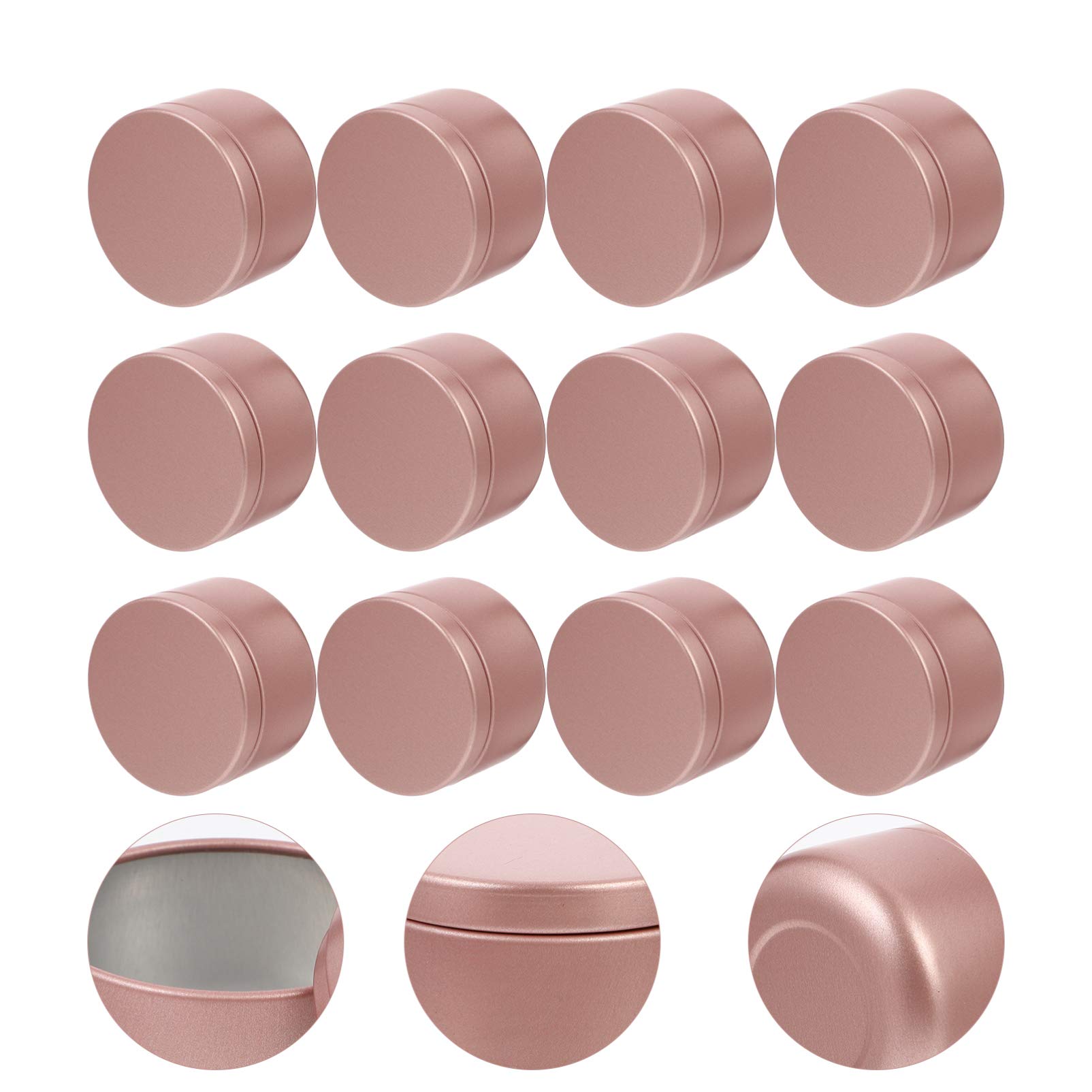 Healifty 12 Pack 4 oz Pink Candle Tins with Lids - DIY Candle Making, Arts & Crafts, Storage Containers for Sweets & Small Items | Perfect for Home Decor, Wedding Favors, Gift Packaging