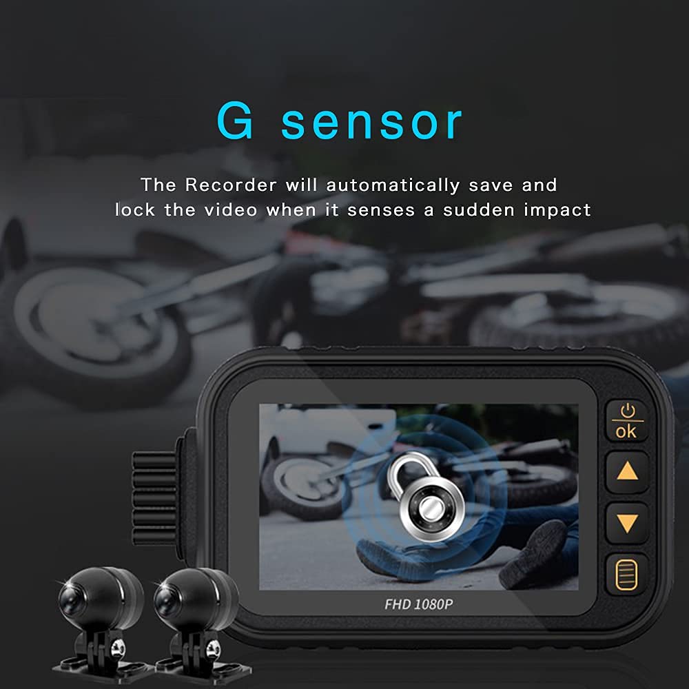 OBEST 1080P Waterproof Motorcycle Dash Cam - 3.0