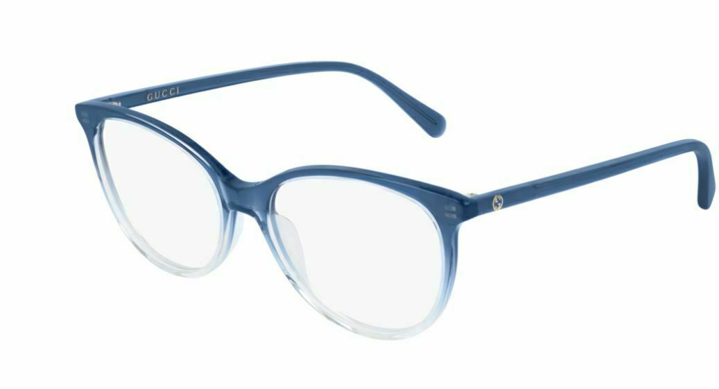 Gucci GG 0550O 004 Blue & Crystal Acetate Eyeglasses for Women - Fashionable Designer Optical Frames for Everyday Wear & Office Style
