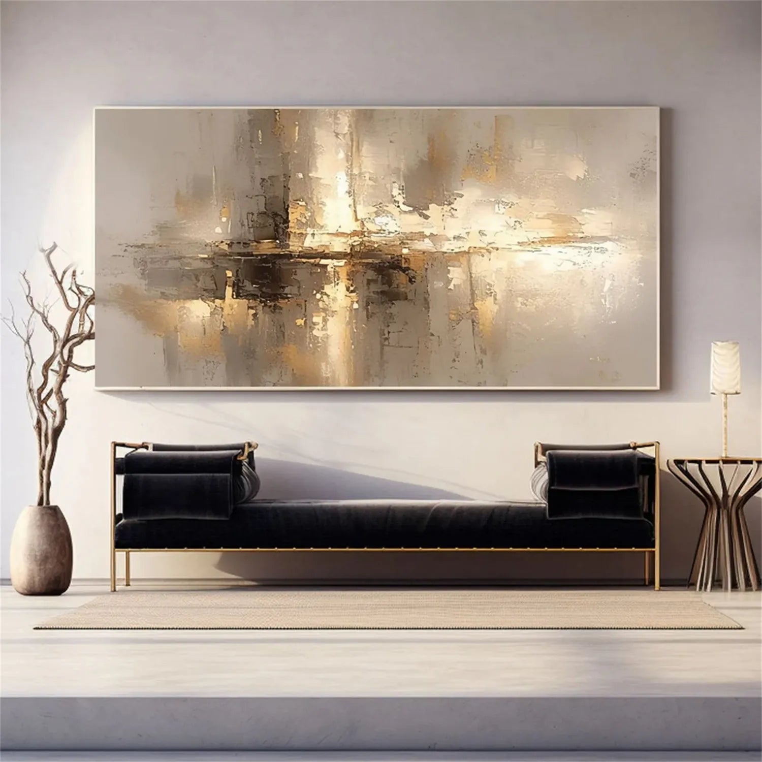 Abstract Painting #AB 258 - Modern Wall Art for Home & Office Decor | Unique Handmade Canvas Artwork for Living Room, Bedroom & Workspace