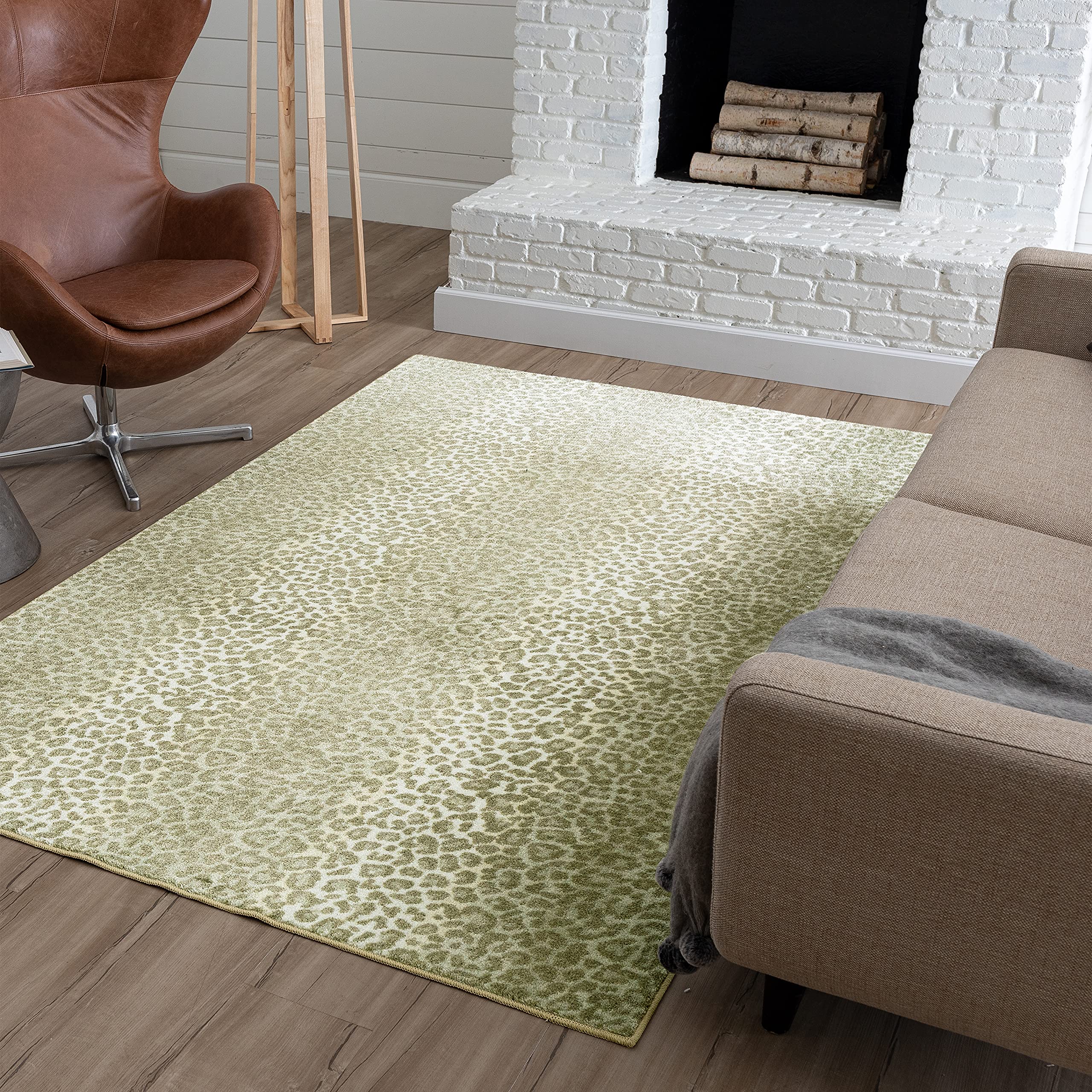 Mohawk Home Cheetah Print Beige Area Rug 8x10 Feet - Soft Faux Fur Living Room Rug for Bedroom, Dorm & Home Decor